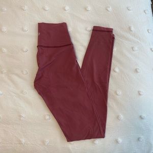 Lululemon Wunder Under Leggings, Size 6, Mauve